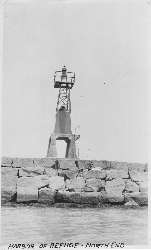 This beacon sat on the north end of the Harbor of Refuge breakwater. SOURCE: U.S. LIGHTHOUSE SERVICE